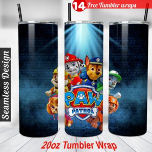 Paw Petrol tumbler wrap