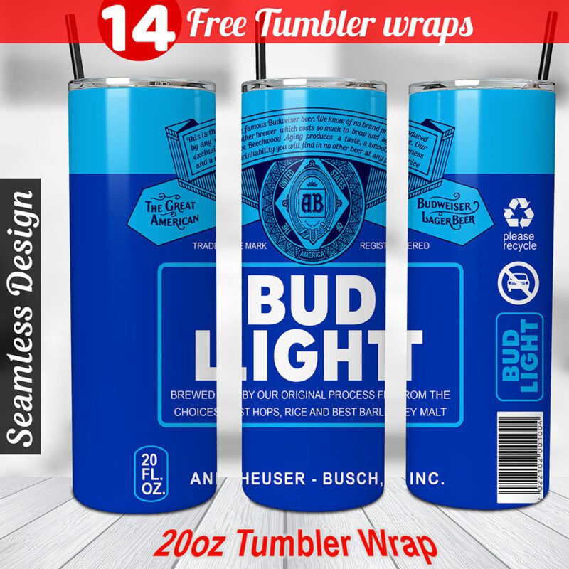 Bud Light tumbler wrap