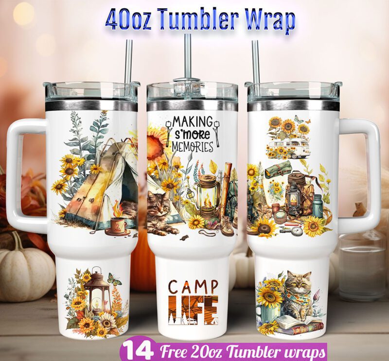 Camping tumbler wrap