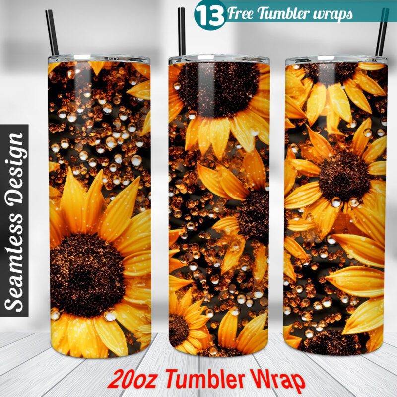 Sunflower Cowhide tumbler