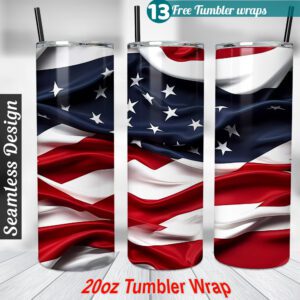 US Flag tumbler wrap