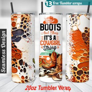 Cowgirl tumbler wrap