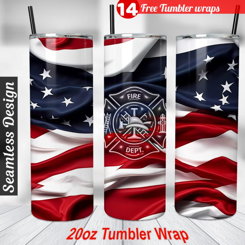 Fire Fighter Tumbler wrap