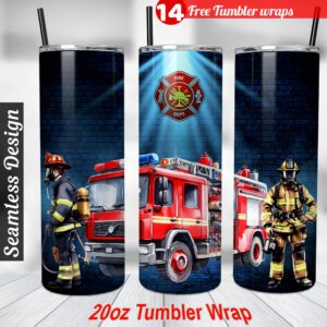 Fire Fighter Tumbler wrap