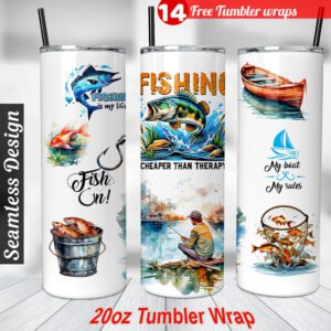 Fishing tumbler wrap