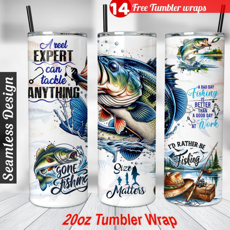 Bass Fishing tumbler wrap