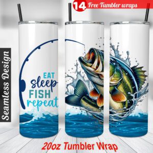 Bass Fishing tumbler png