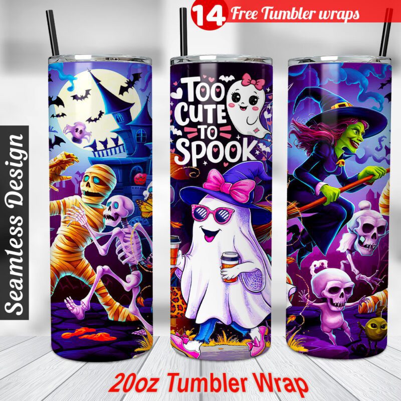 Halloween tumbler wrap