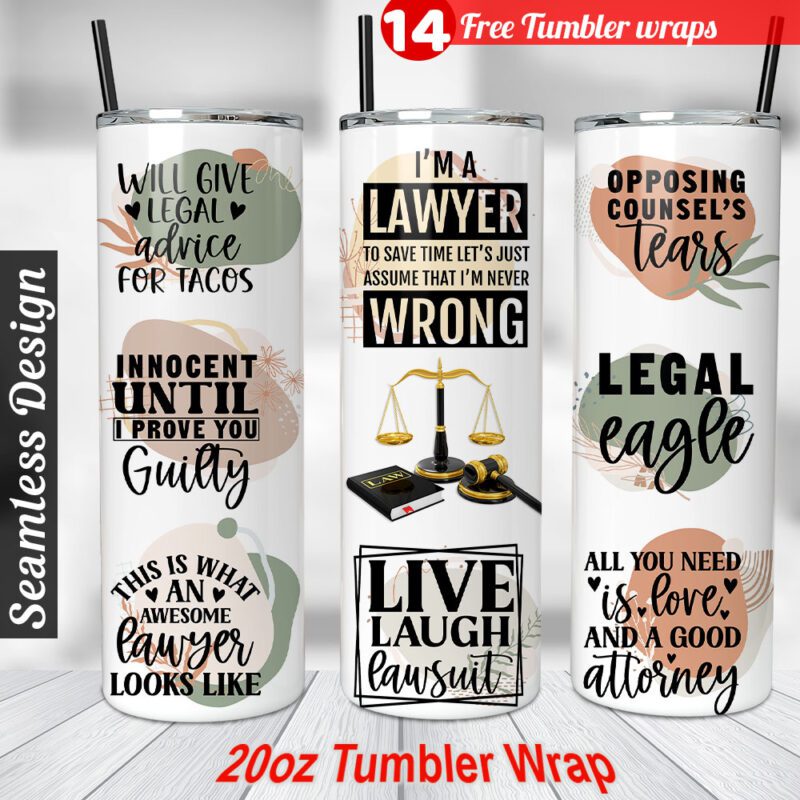 Lawyer tumbler wrap