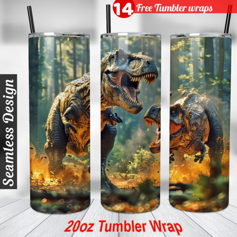 Dinosaur tumbler wrap