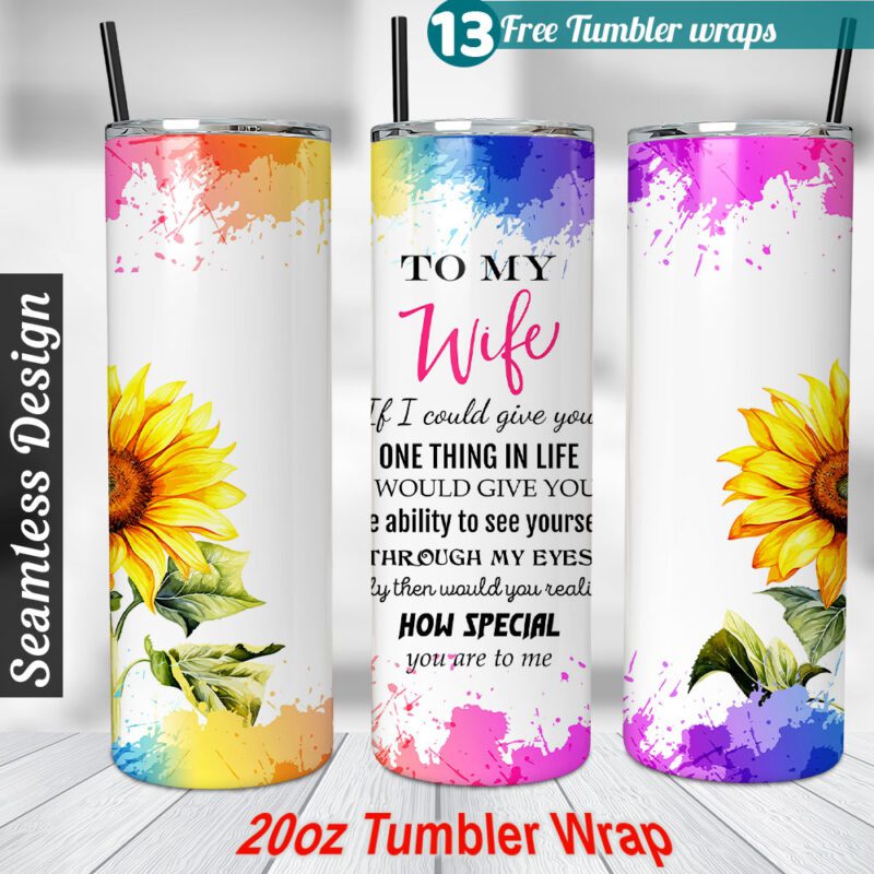 wife tumbler wrap