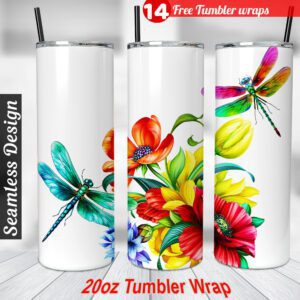 Dragonfly tumbler wrap